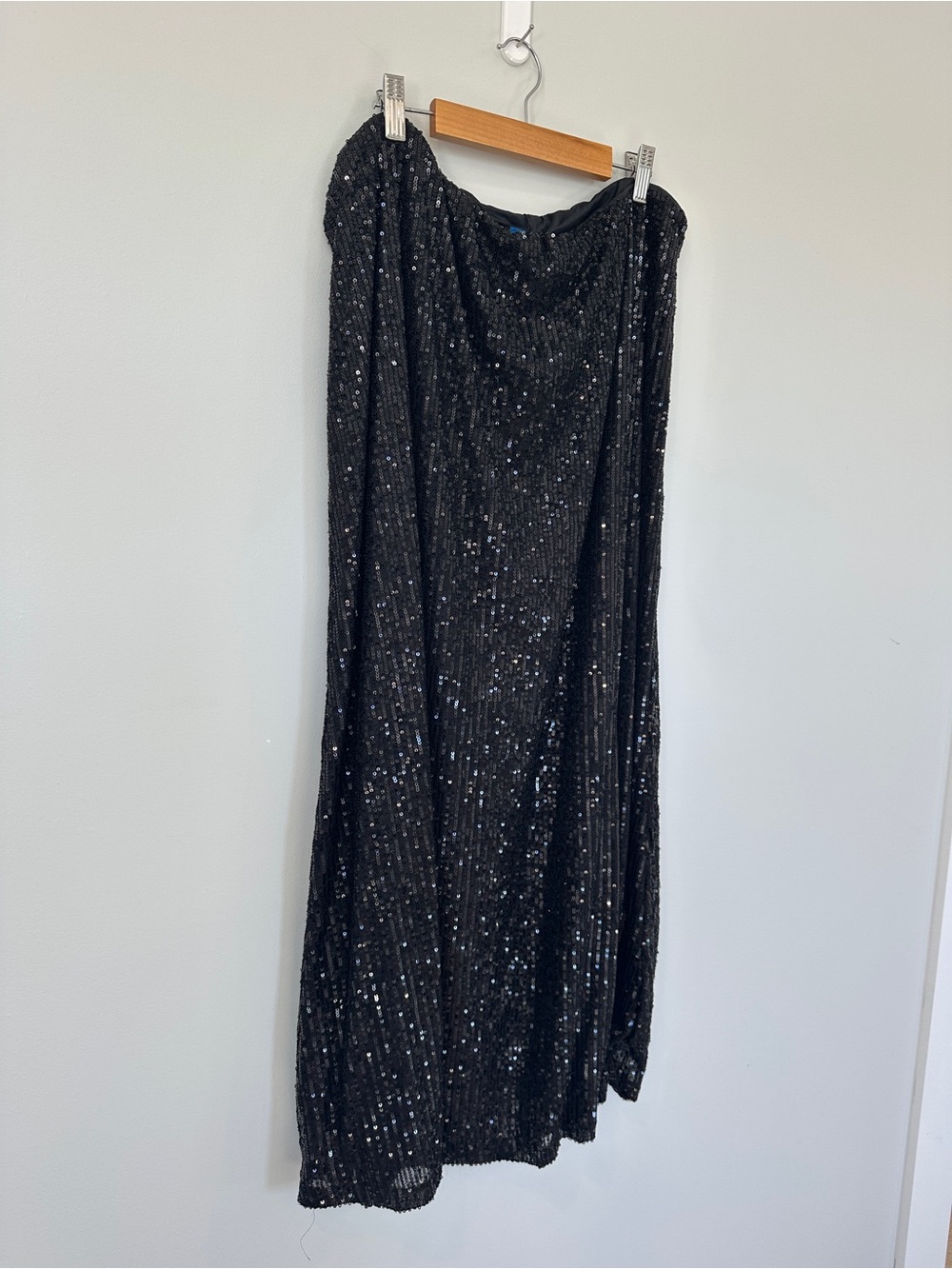 Black Sequin Maxi Skirt - Size XL